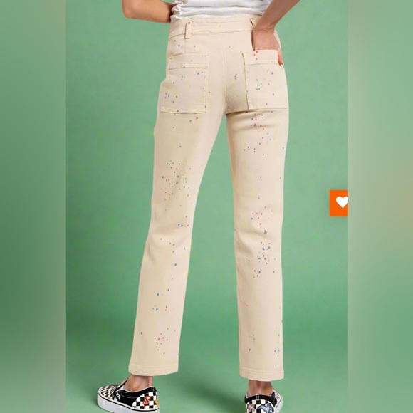 Easel Paint Splatter Carpenter Jeans - Khaki - Picture 2 of 2